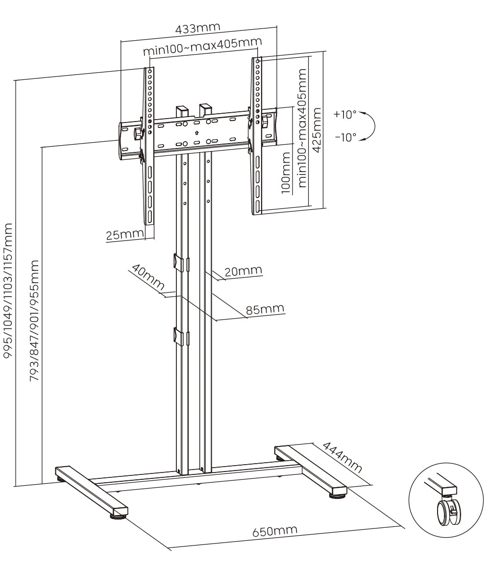 my wall Standfuß für Flachbildschirme (HP 121 L)
