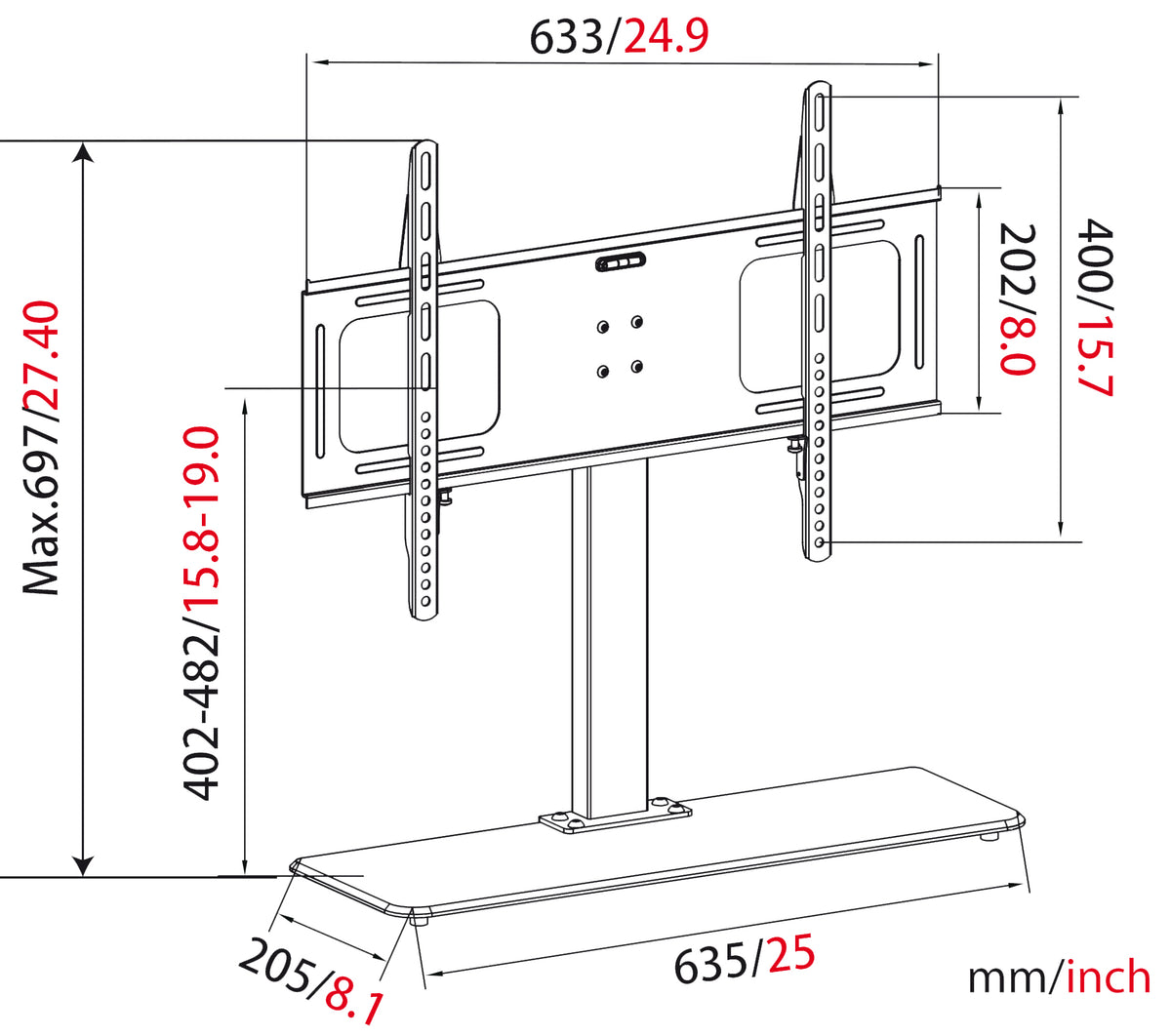 my wall Standfuß für LCD TV (HP 2 DL)