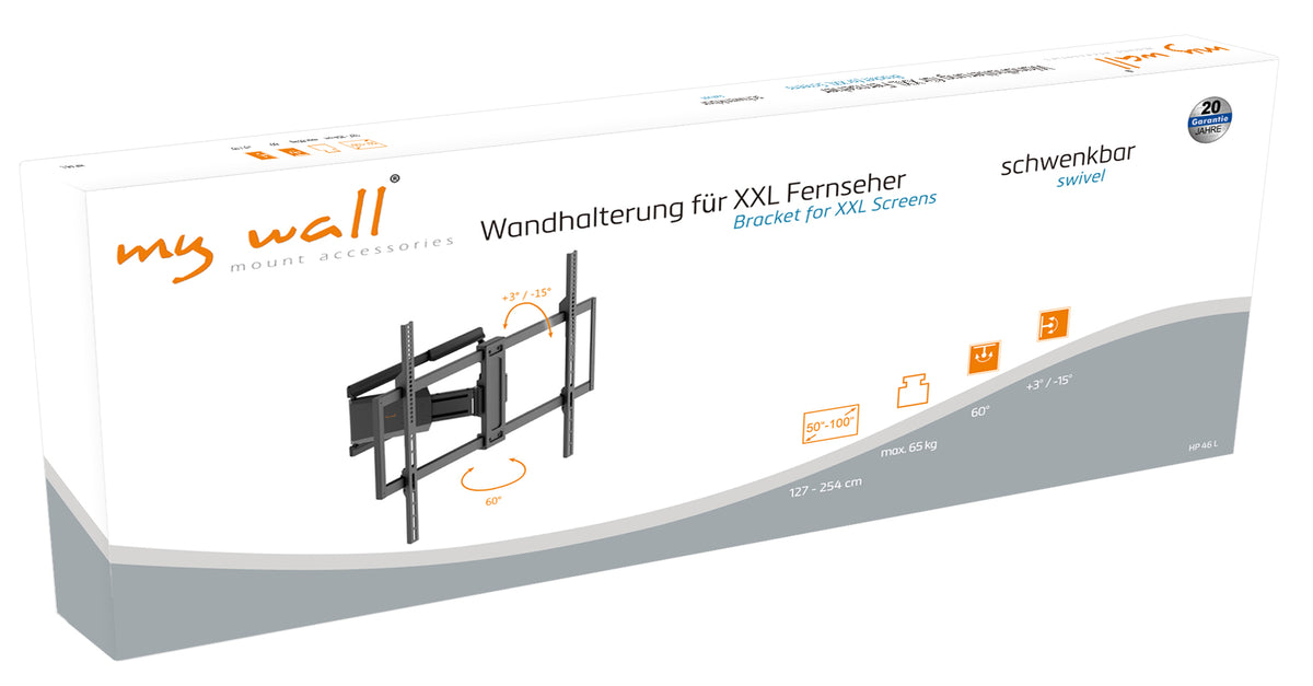 my wall TV Wandhalterung schwenkbar für XXL Fernseher (HP 46 L)
