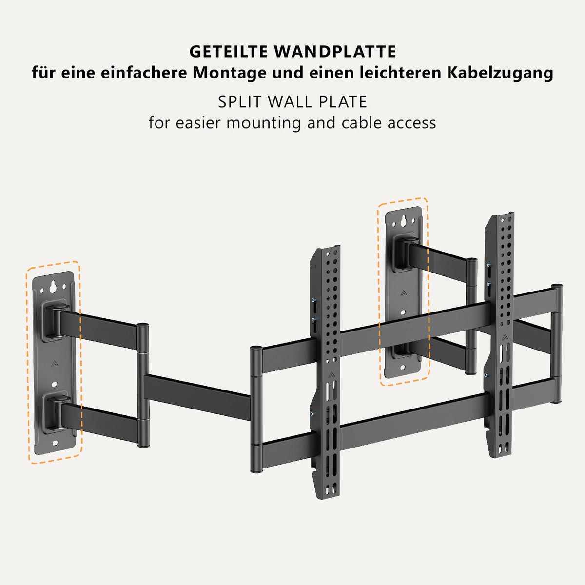 my wall Bewegliche TV Wandhalterung mit geteilter Wandplatte (HP 57 L)