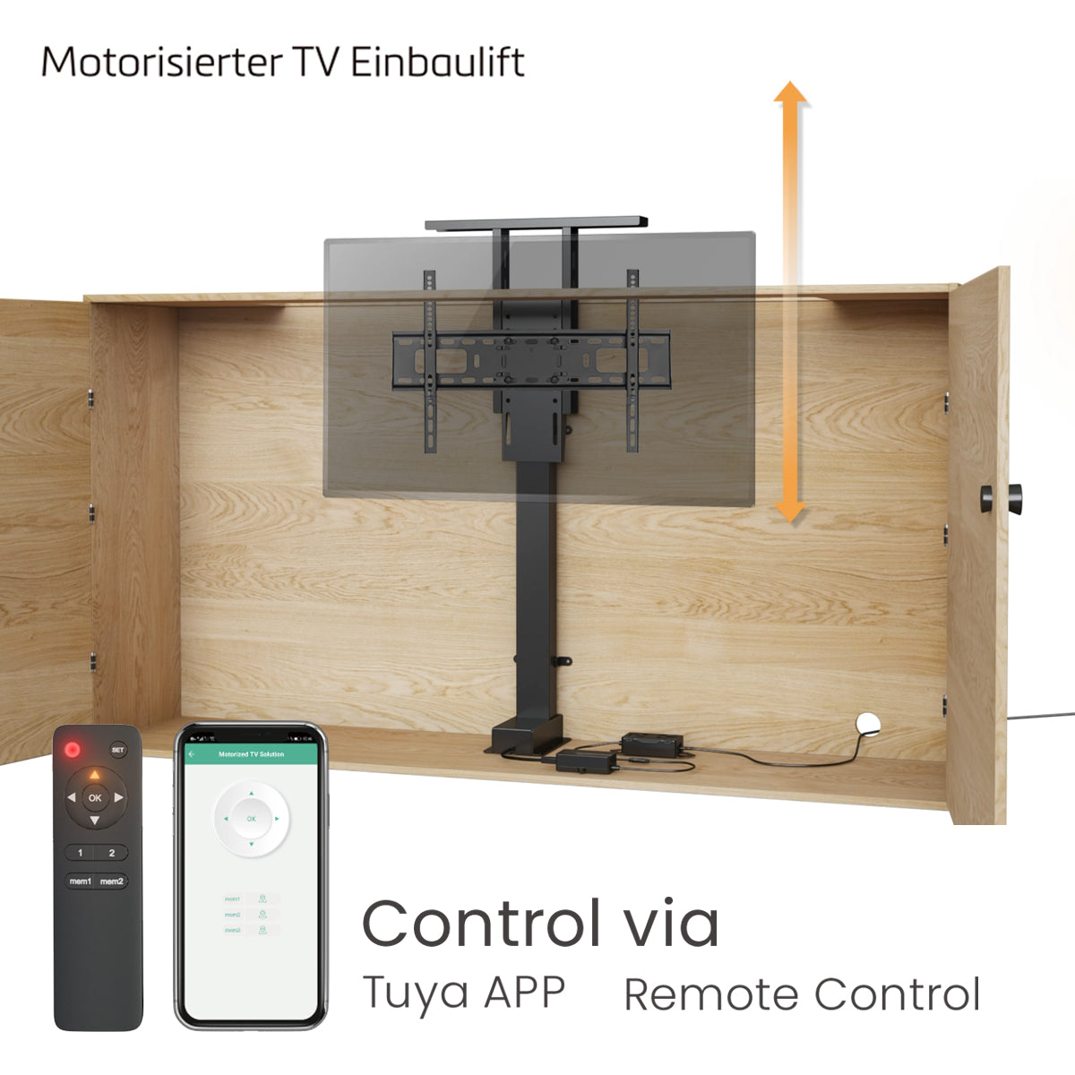 my wall Motorisierter TV-Lift zum Einbau in Möbel (HP 63-1 L)