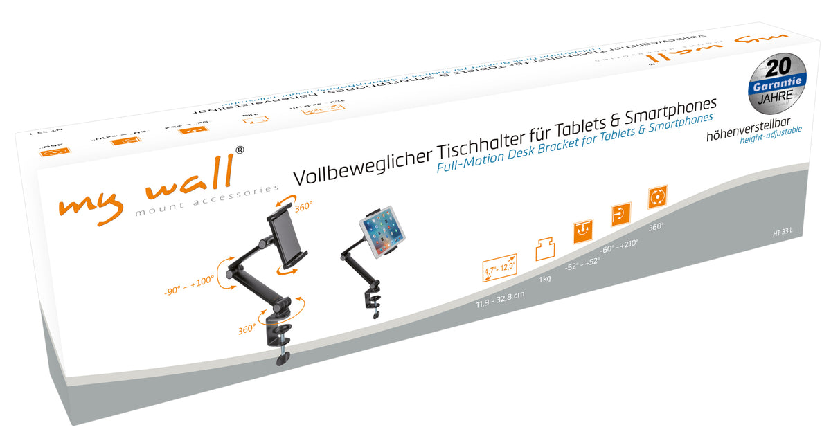 my wall Vollbeweglicher Tischhalter für Tablets & Smartphones (HT 33 L)
