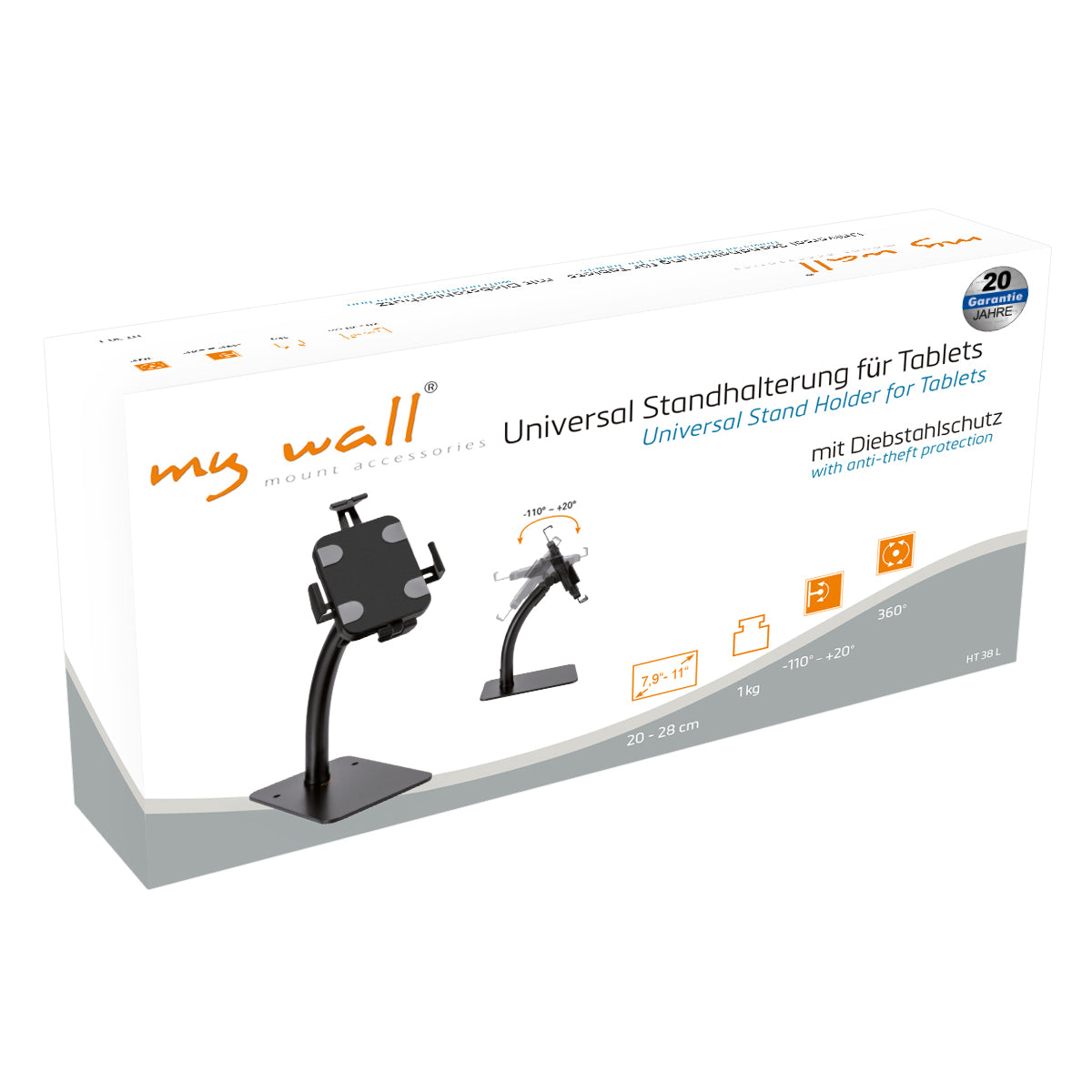 my wall Standhalterung für Tablets mit Diebstahlschutz (HT 38 L)