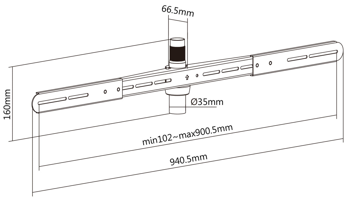 my wall Soundbar-Halterung für Staffelei / Bodenstativ (HZ 16 WL)