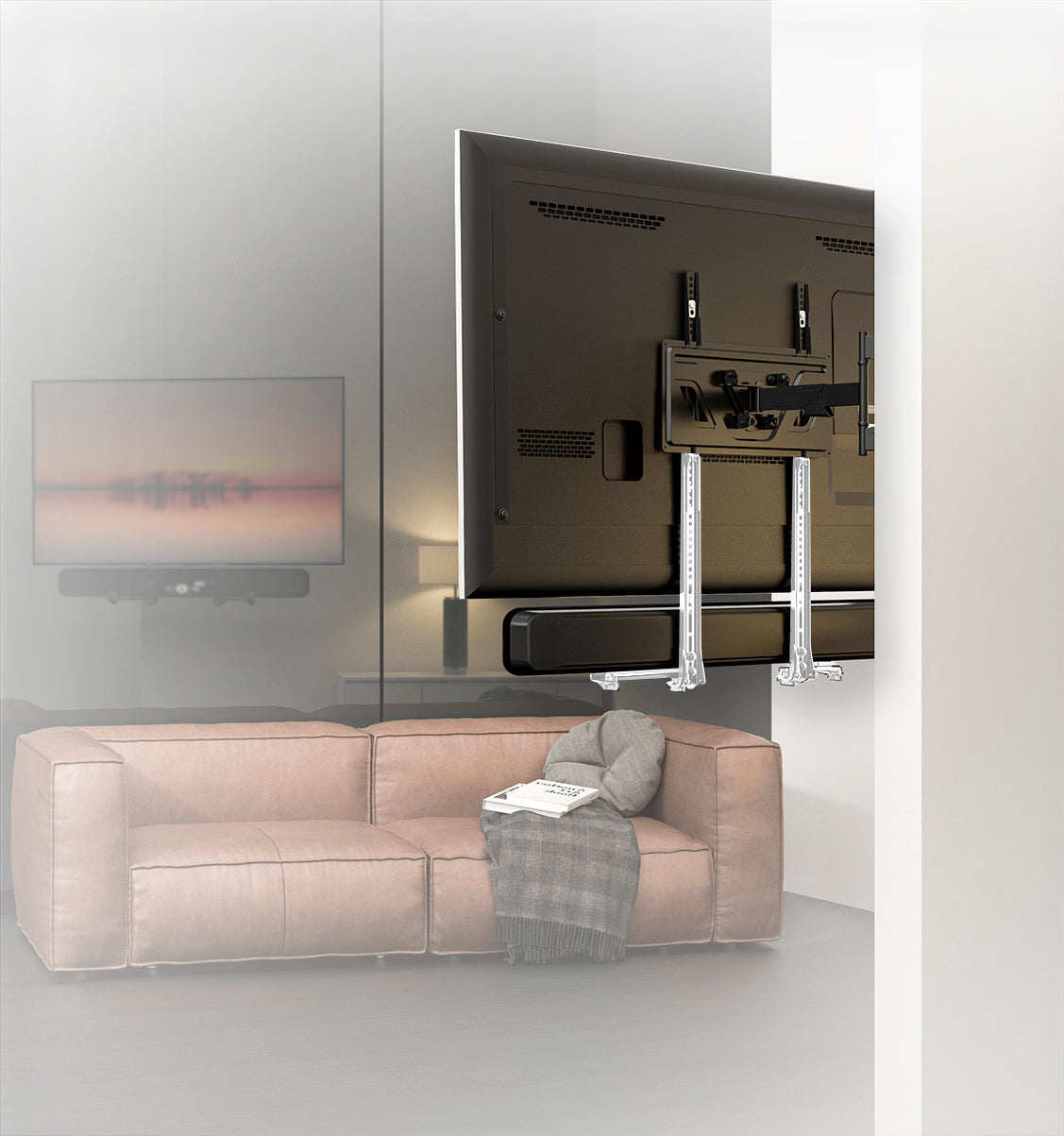 my wall Universal-Soundbar-Halterung mit rutschfestem Sockelhalter (HZ 19 WL)